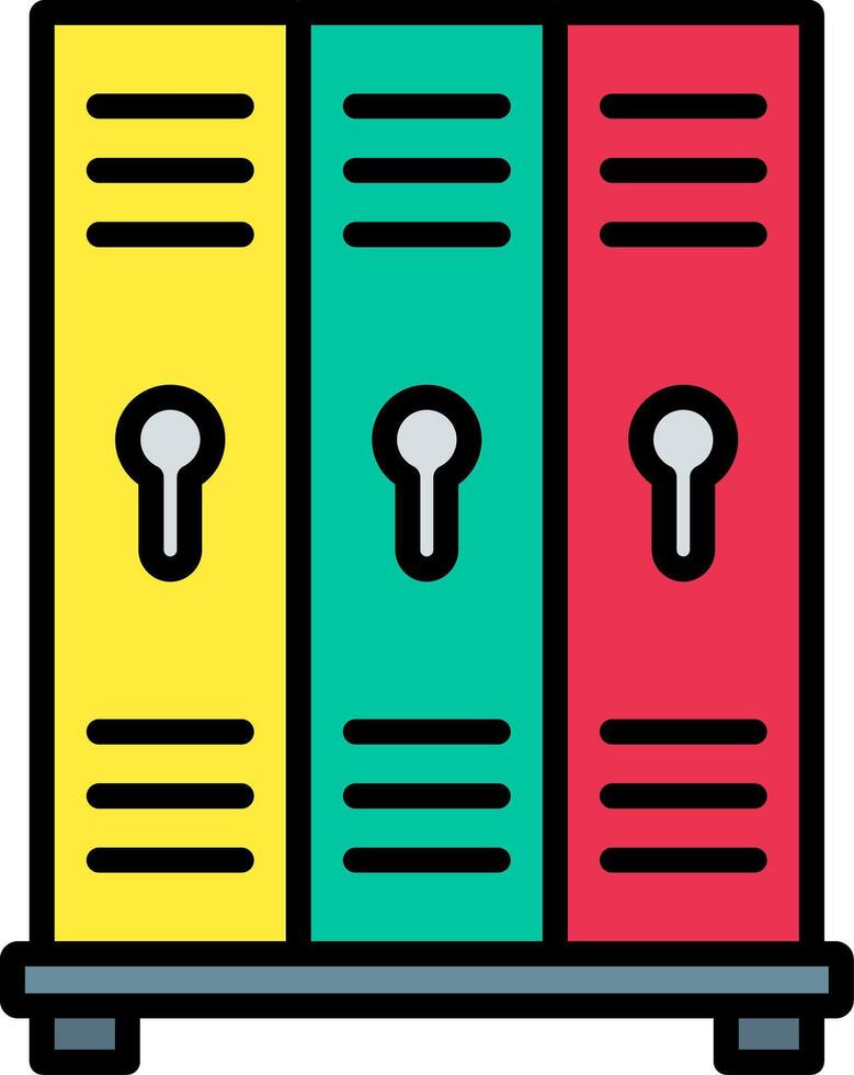 Lockers Line Filled Light Icon vector