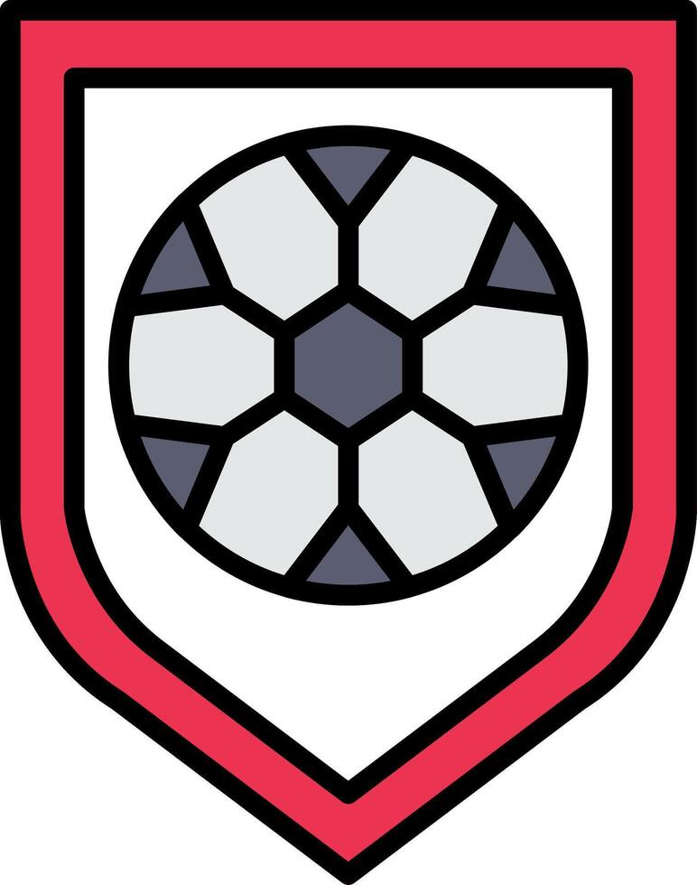 Football Badge Line Filled Light Icon vector