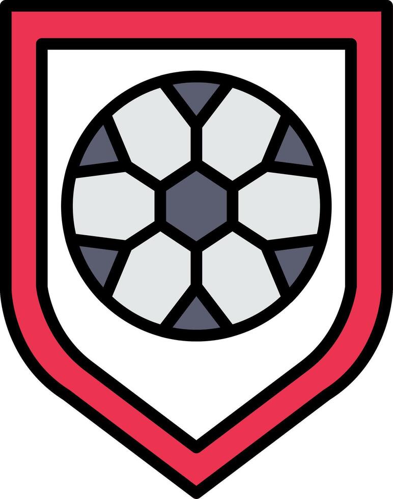 Football Badge Line Filled Light Icon vector