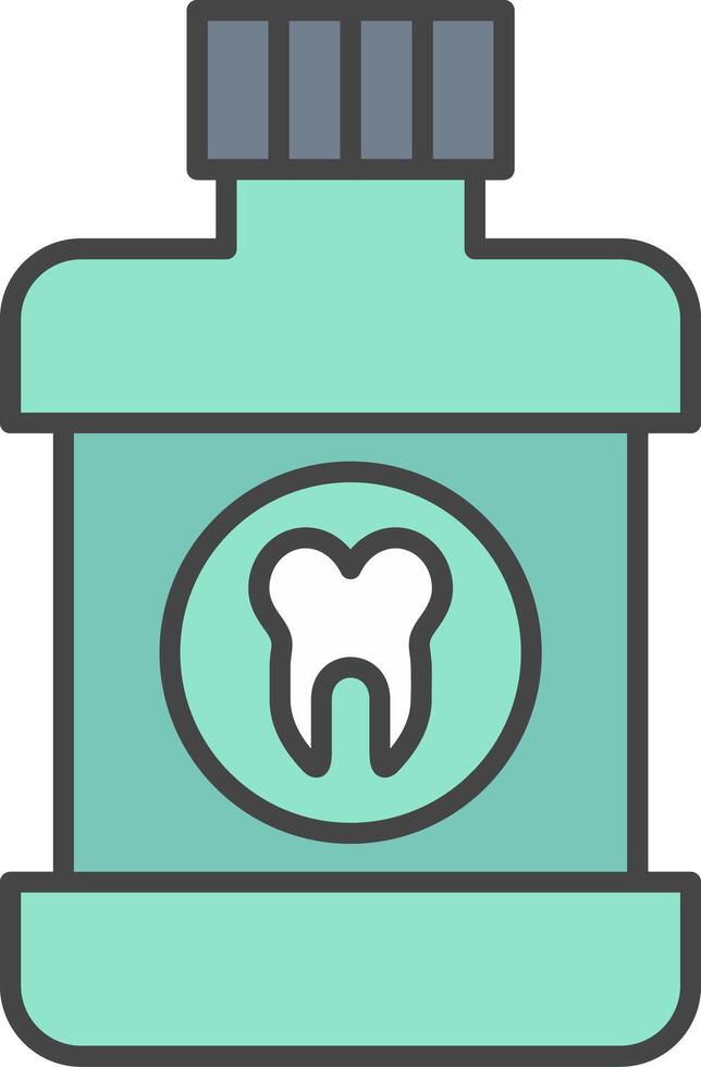 Mouthwash Line Filled Light Icon vector