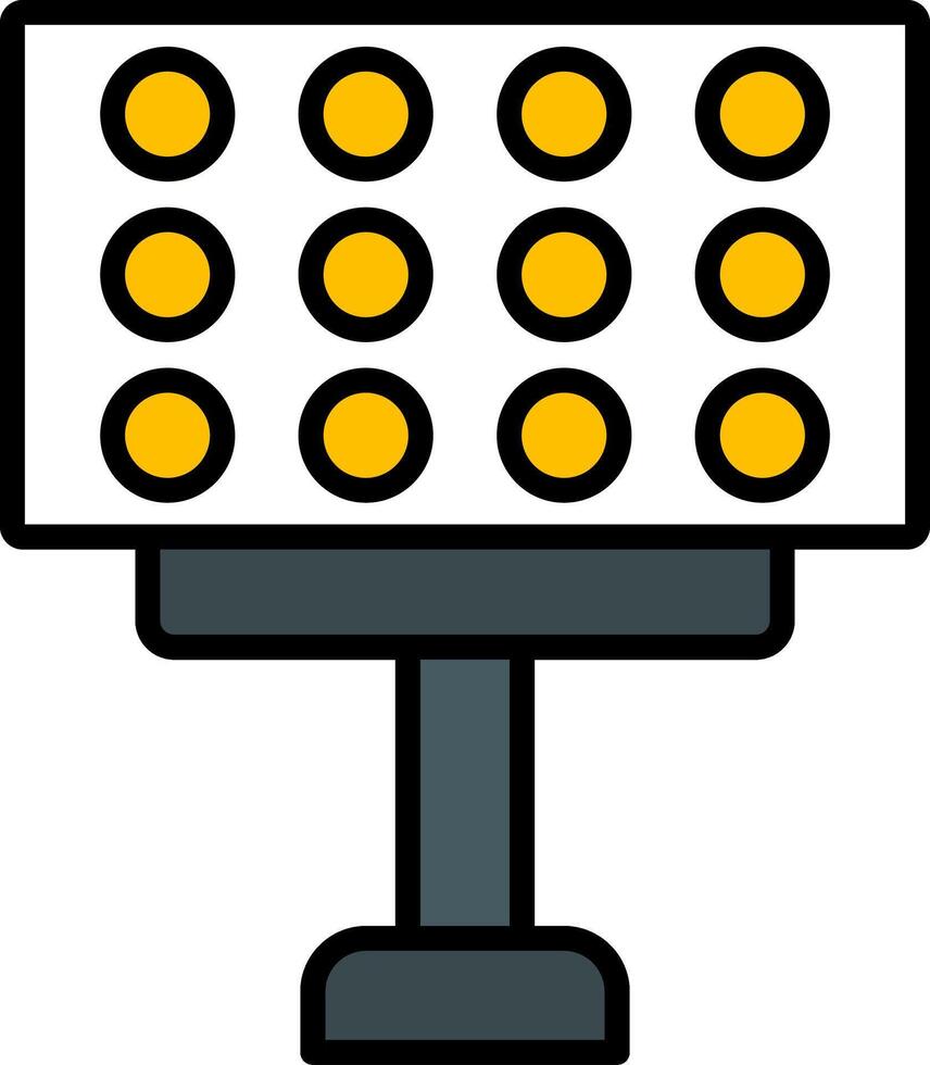 Stadium Lights Line Filled Light Icon vector