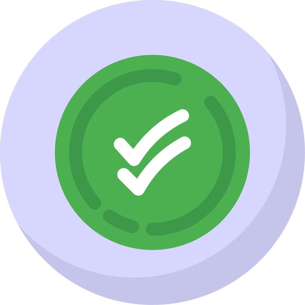 Double check Glyph Flat Bubble Icon vector