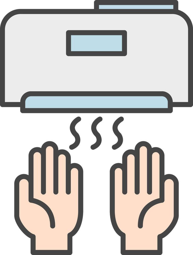 Hand Dryer Line Filled Light Icon vector