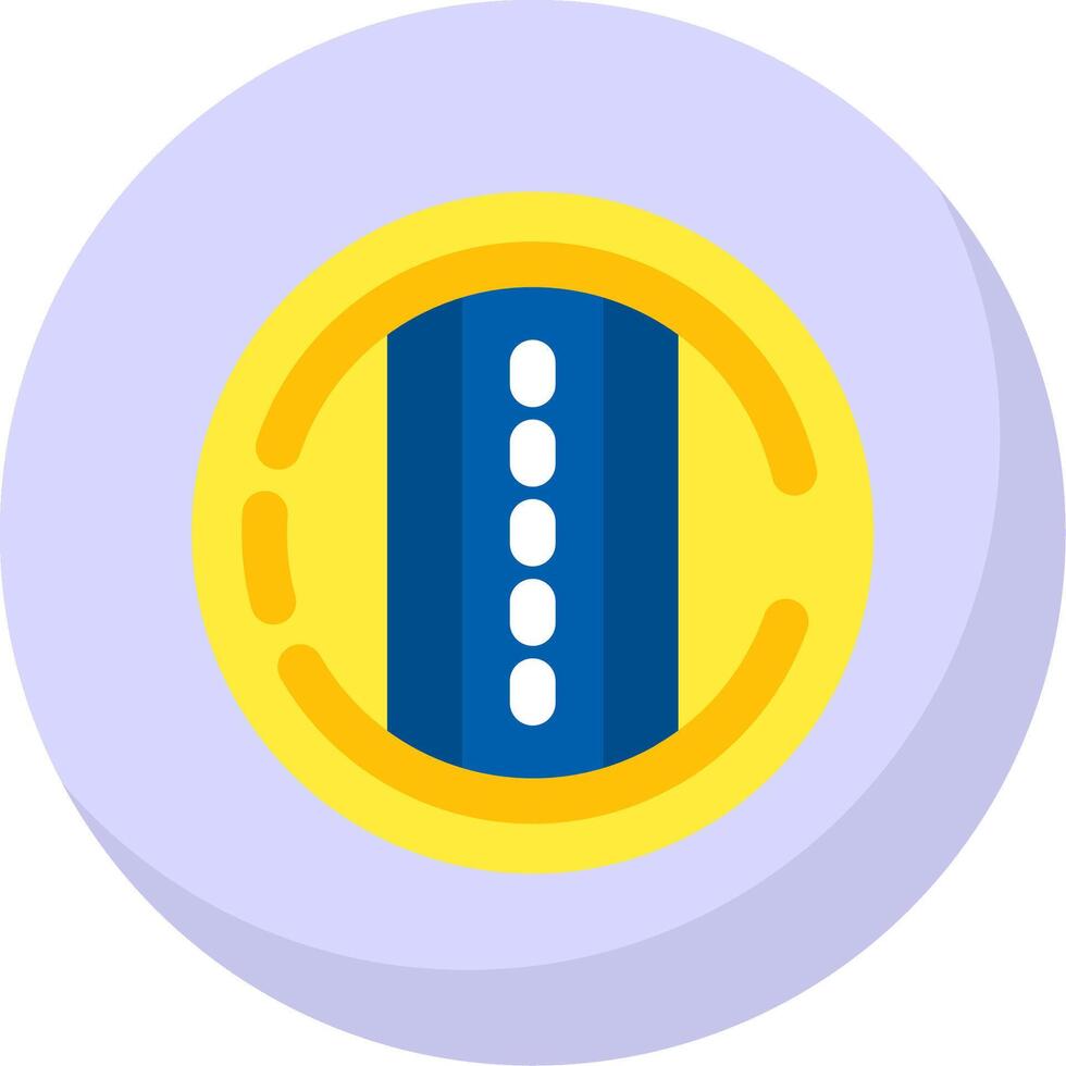 Road Glyph Flat Bubble Icon vector