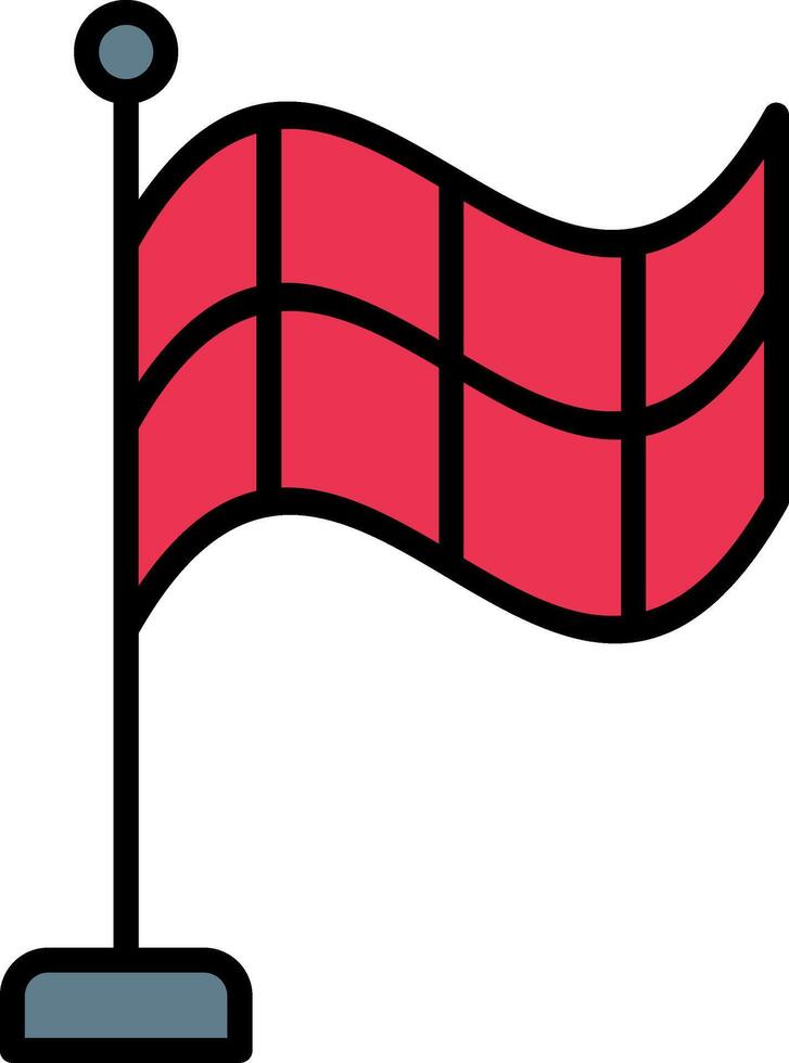 Offside Flag Line Filled Light Icon vector