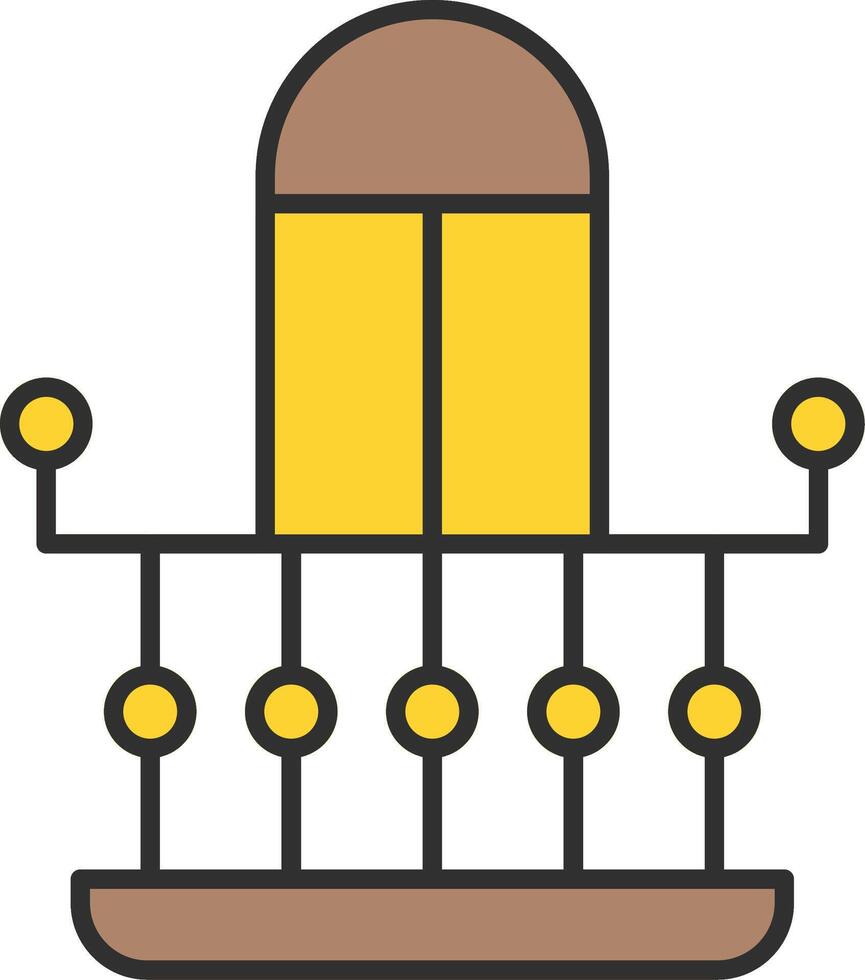 Balcony Line Filled Light Icon vector