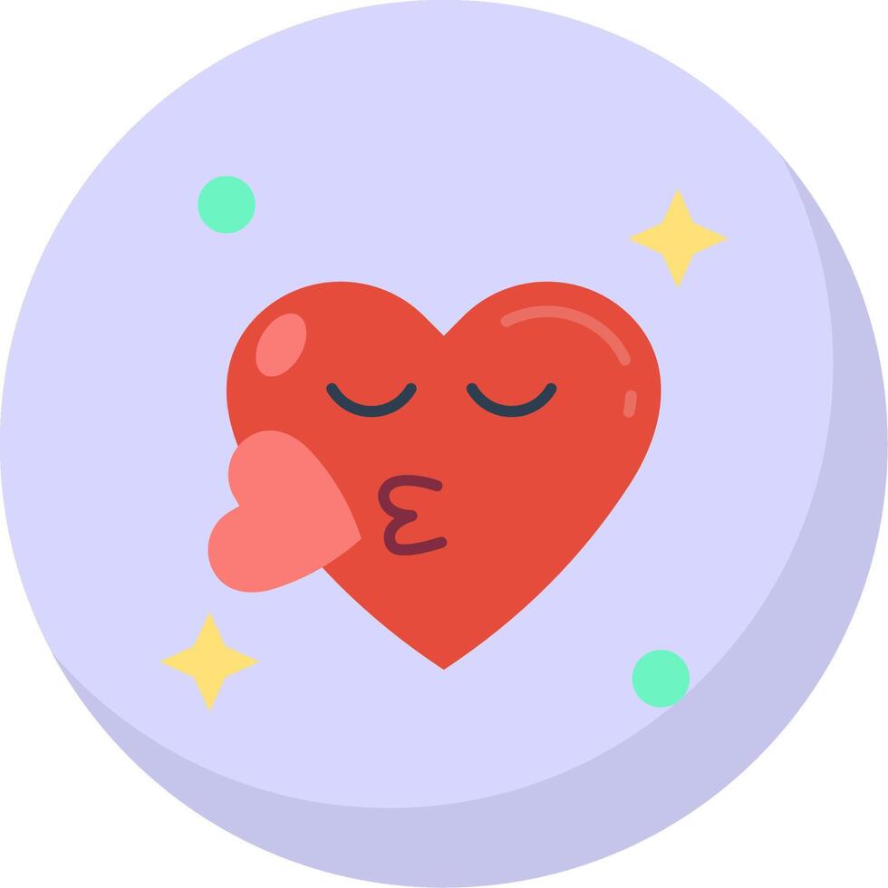 Kiss Glyph Flat Bubble Icon vector