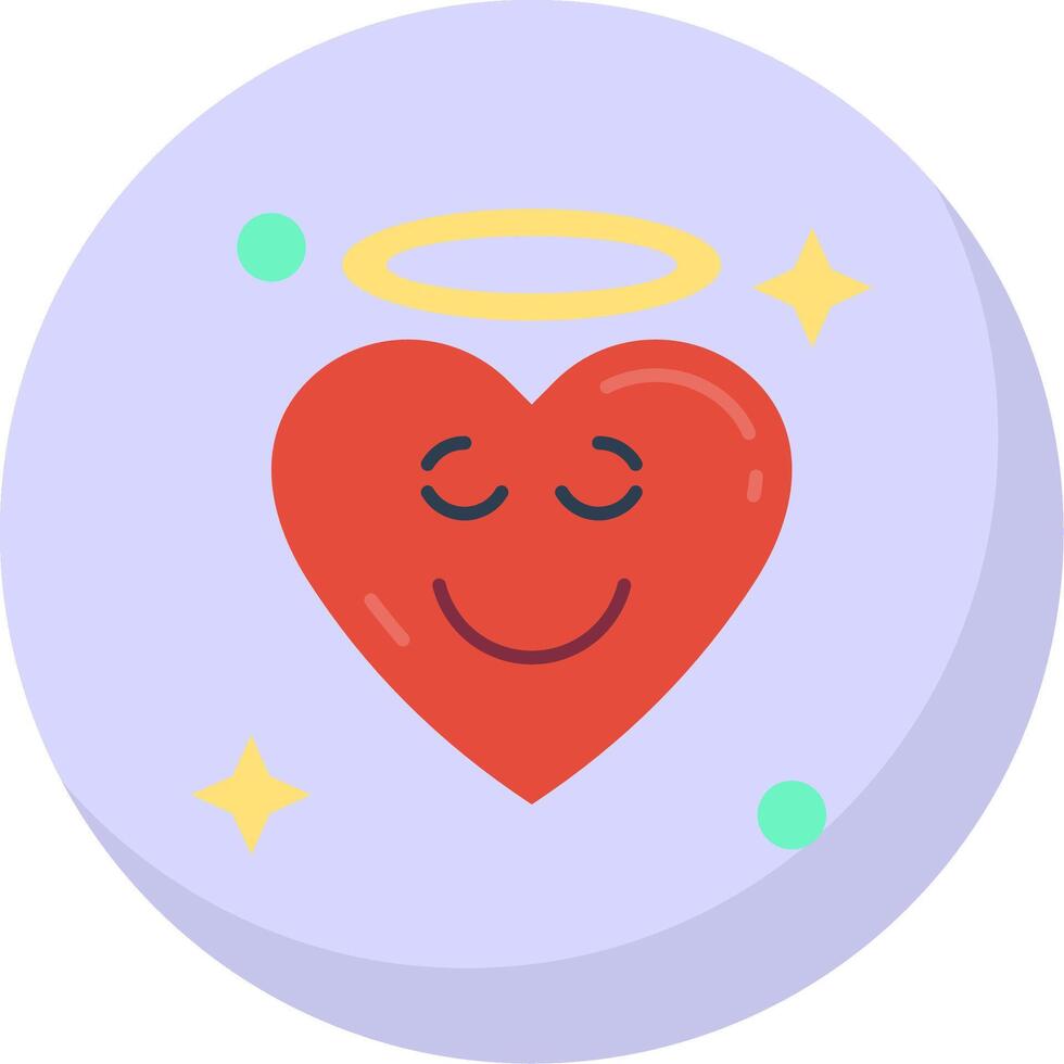 Angel Glyph Flat Bubble Icon vector