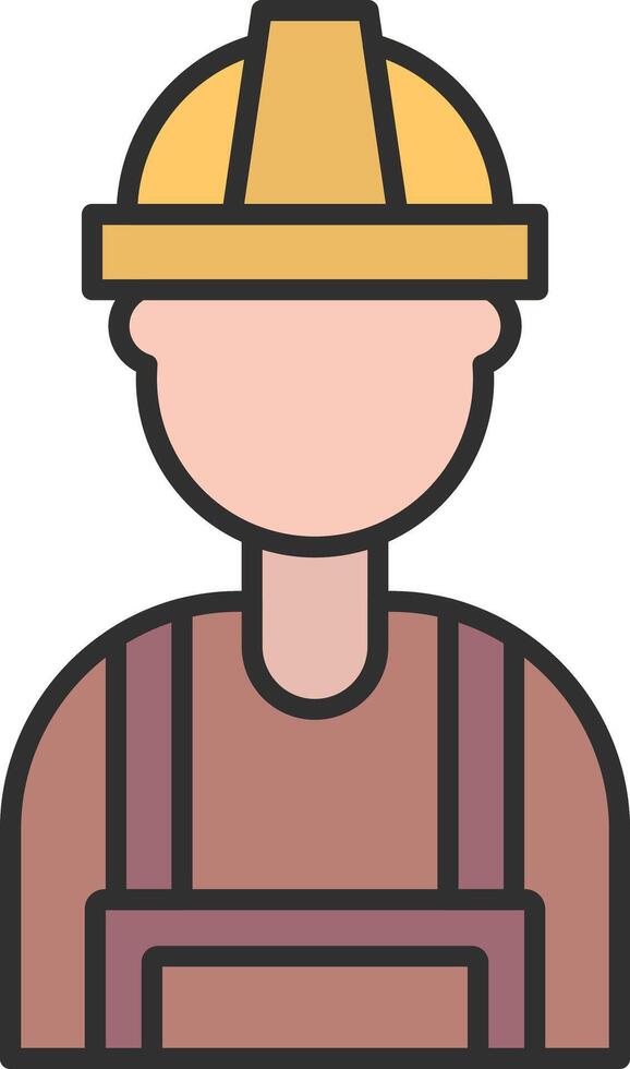 Builder Line Filled Light Icon vector