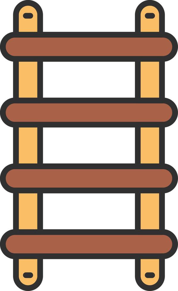 escalera de tijera línea lleno ligero icono vector