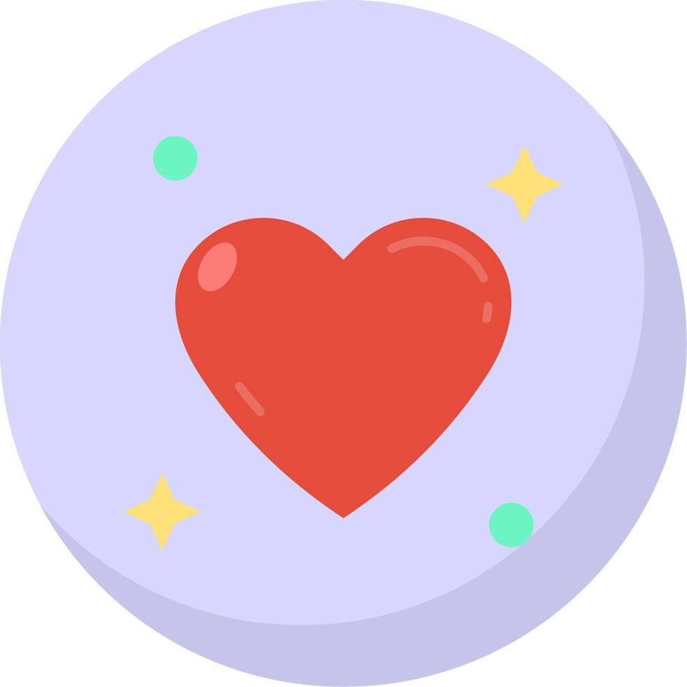 Heart Glyph Flat Bubble Icon vector