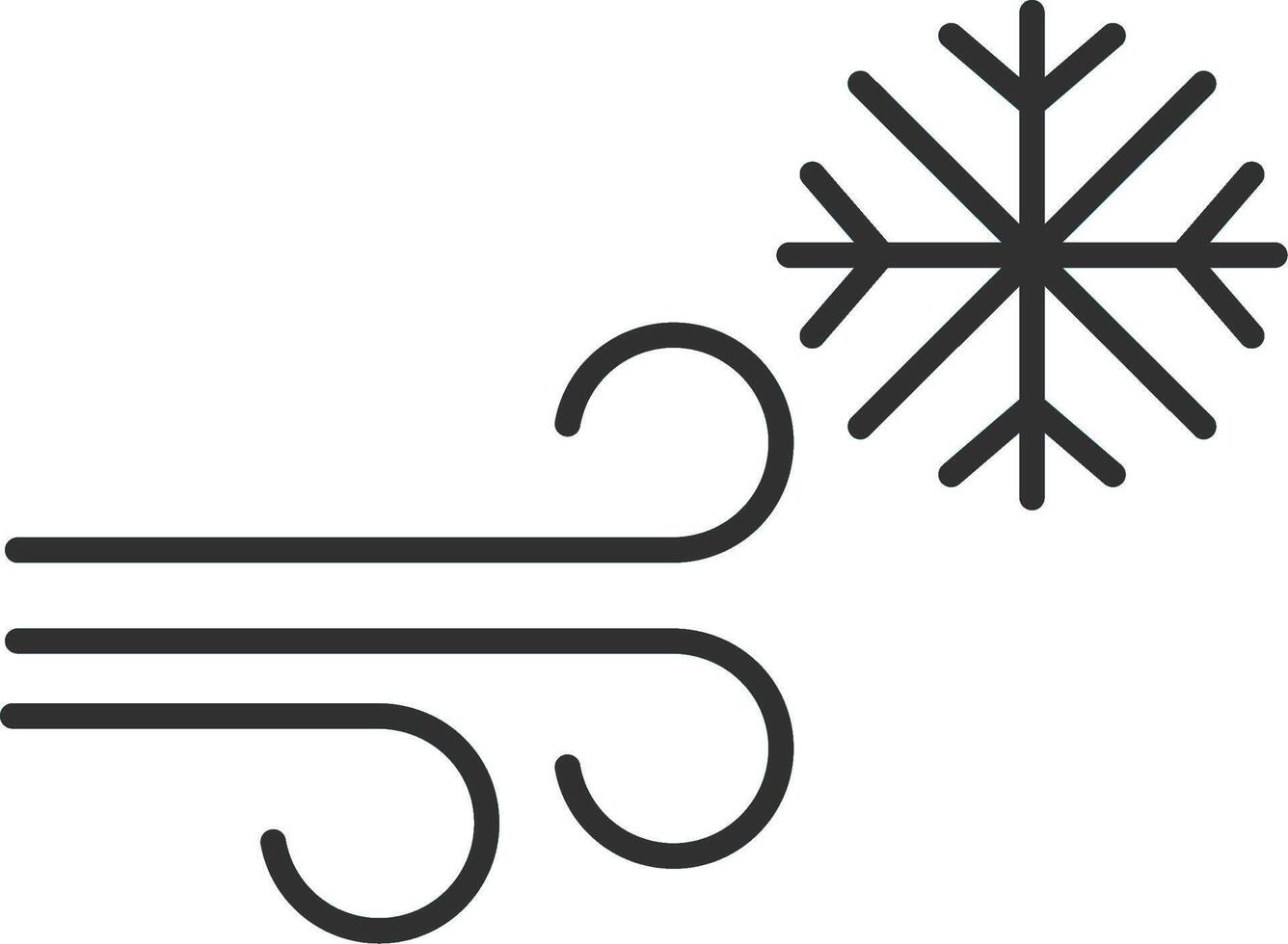 tormenta de nieve línea lleno ligero icono vector