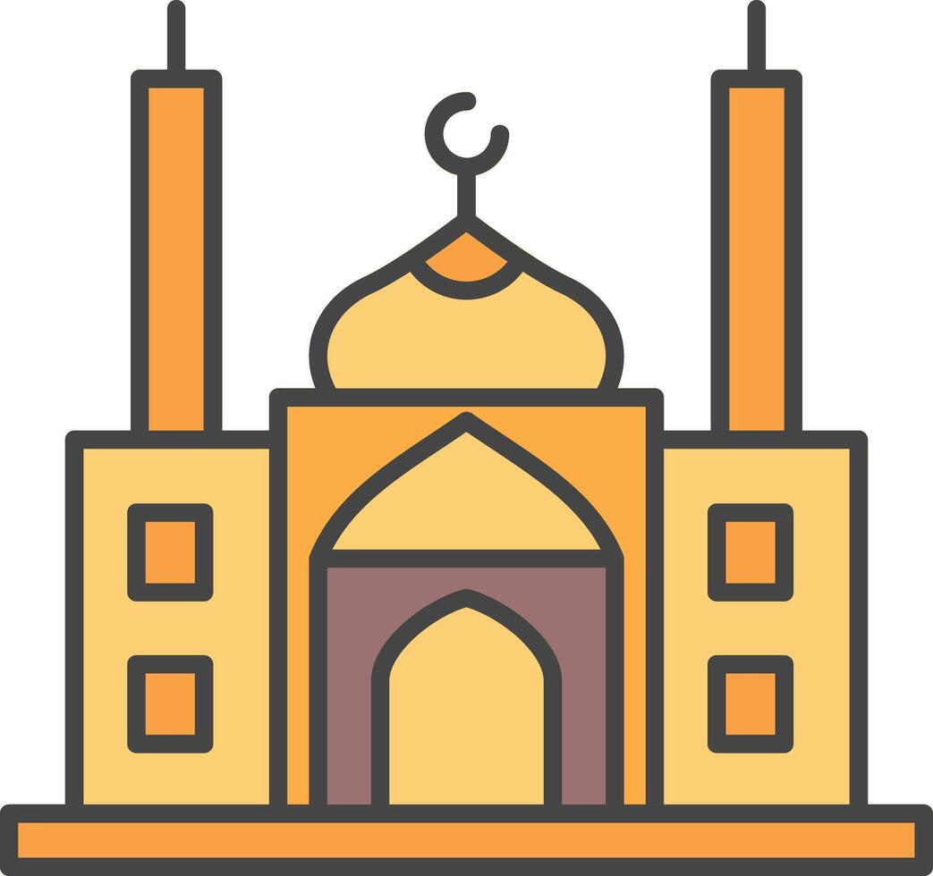 Mosque Line Filled Light Icon vector