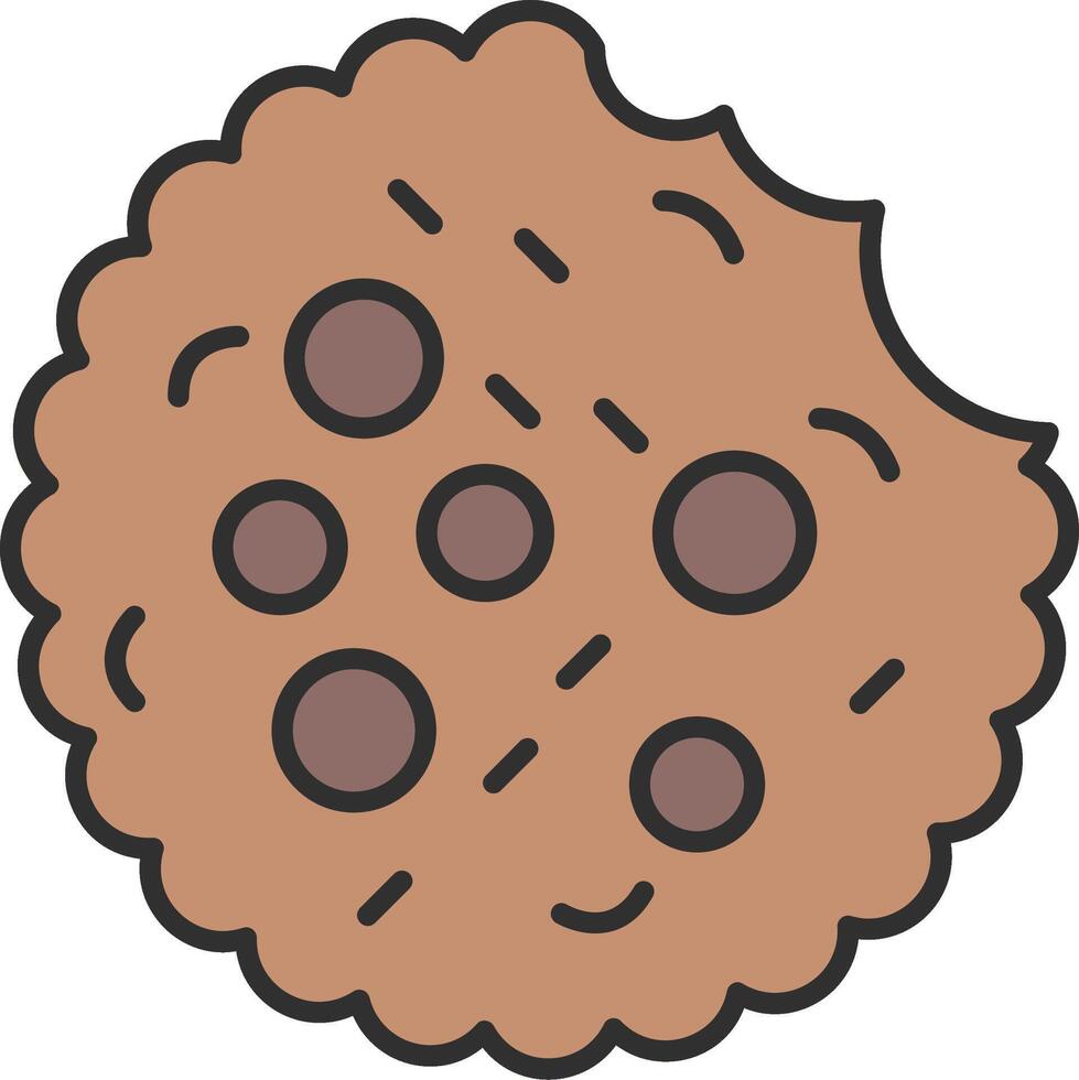 Cookie Line Filled Light Icon vector