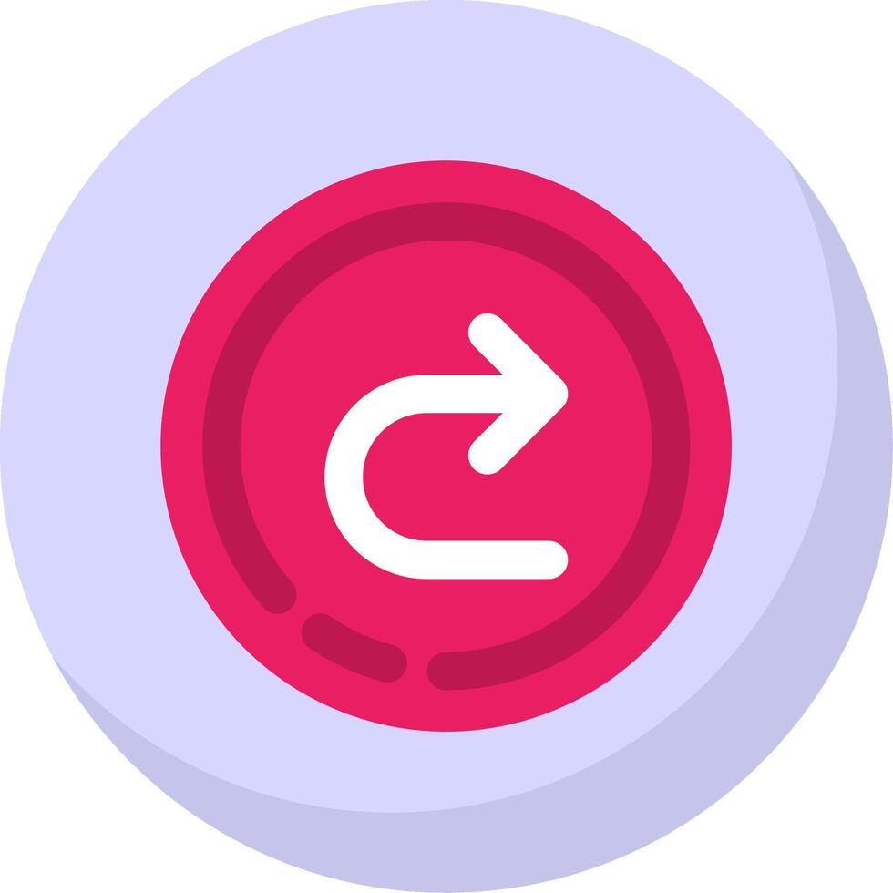 Forward Glyph Flat Bubble Icon vector