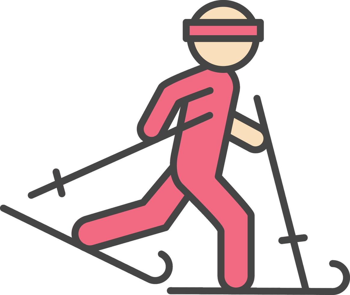 Ski Line Filled Light Icon vector