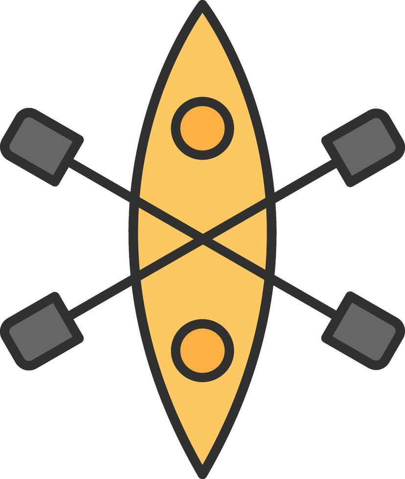 kayac línea lleno ligero icono vector