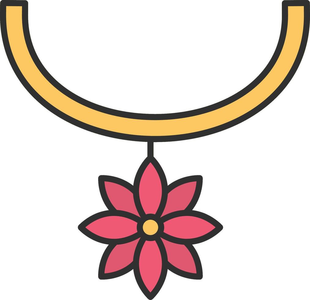 Flower Necklace Line Filled Light Icon vector