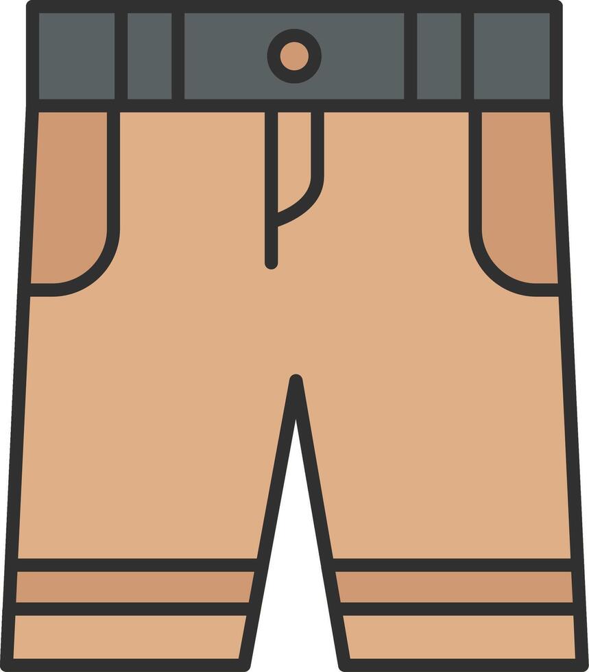 pantalones cortos línea lleno ligero icono vector