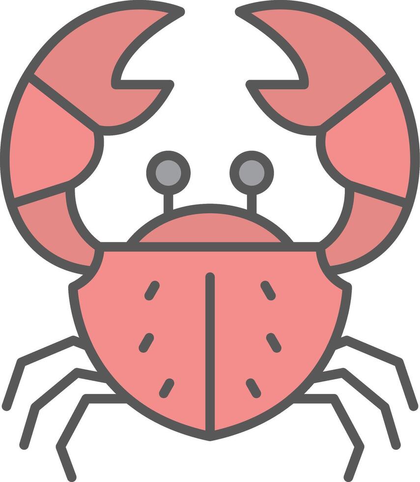 Crab Line Filled Light Icon vector