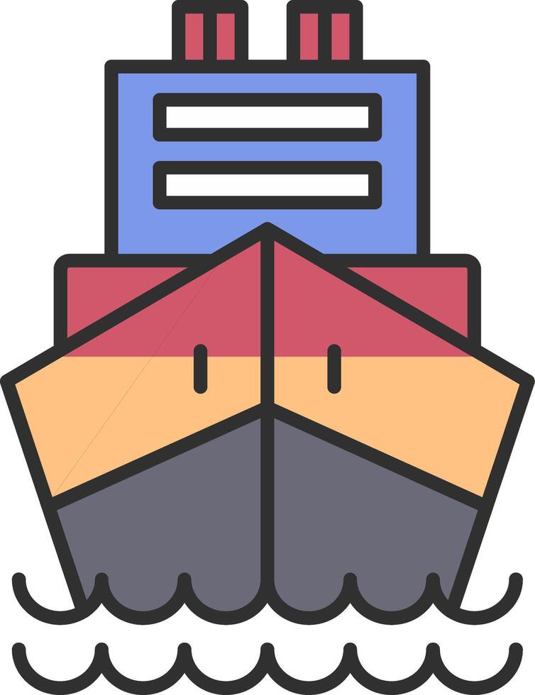 Logistics Ship Line Filled Light Icon vector