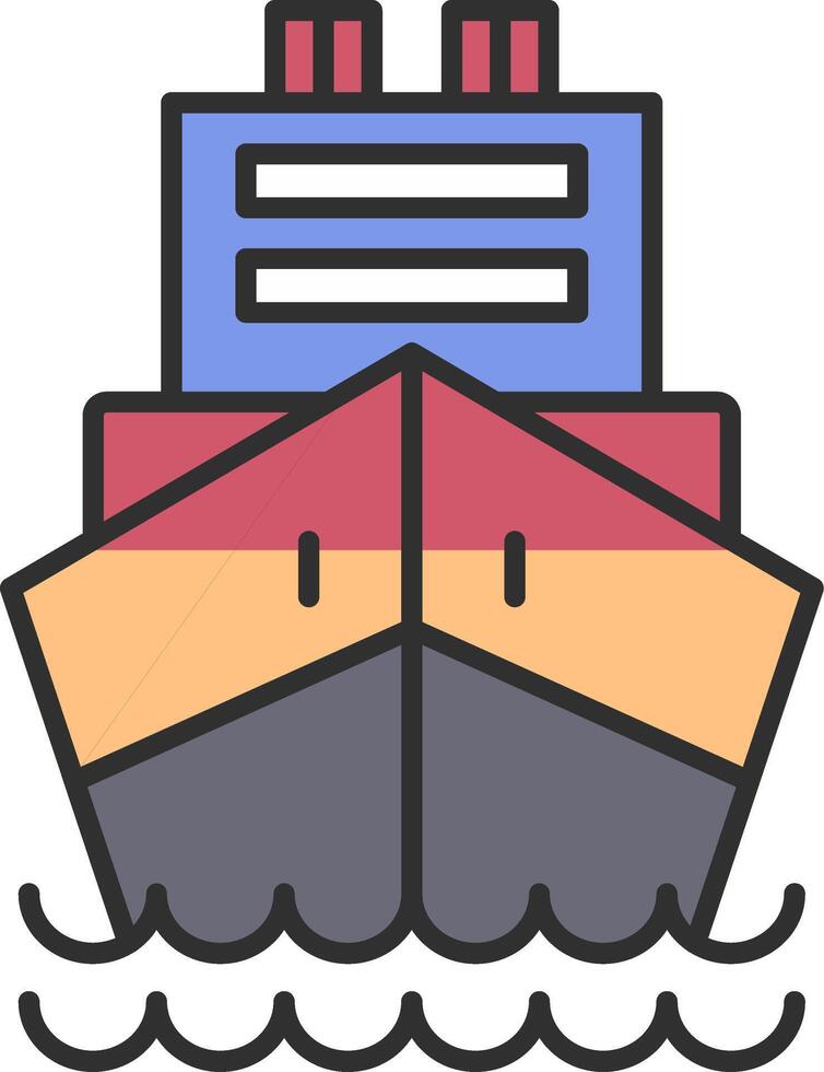 Logistics Ship Line Filled Light Icon vector