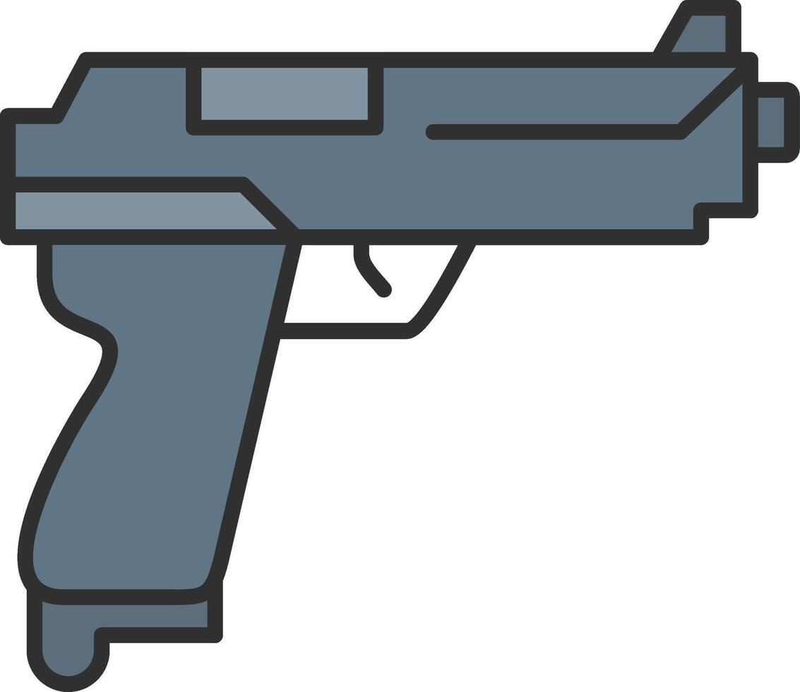 pistola línea lleno ligero icono vector