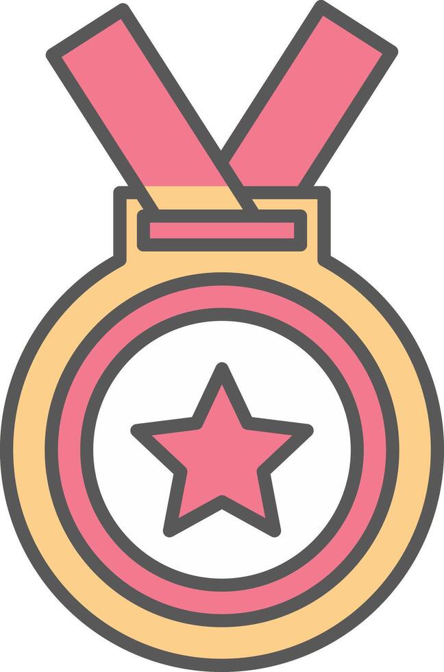 Medal Line Filled Light Icon vector