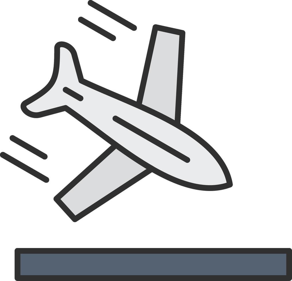avión línea lleno ligero icono vector