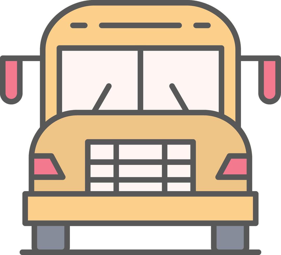 School Bus Line Filled Light Icon vector