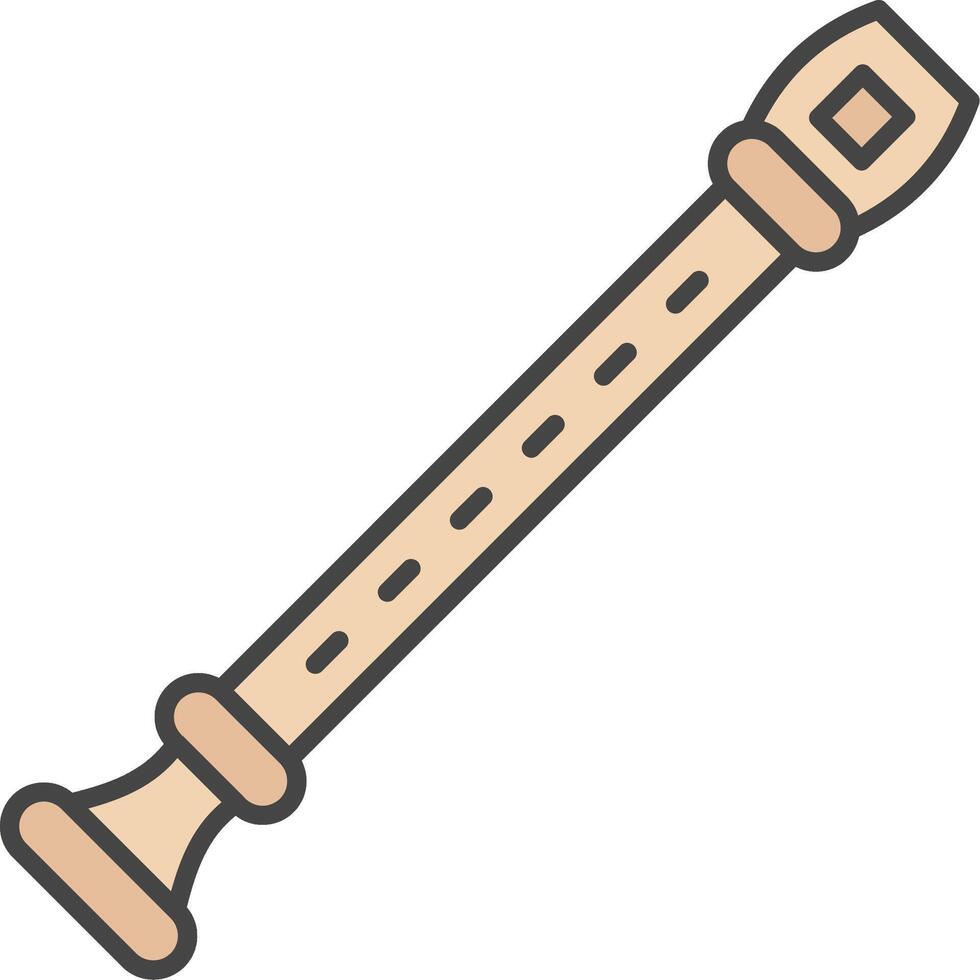 flauta línea lleno ligero icono vector