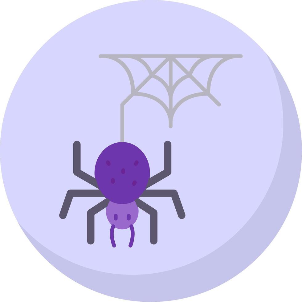 Spider Glyph Flat Bubble Icon vector