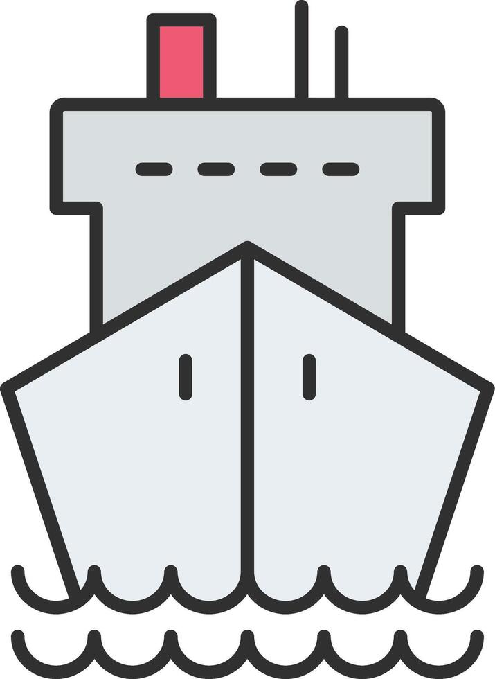 Cargo Ship Line Filled Light Icon vector