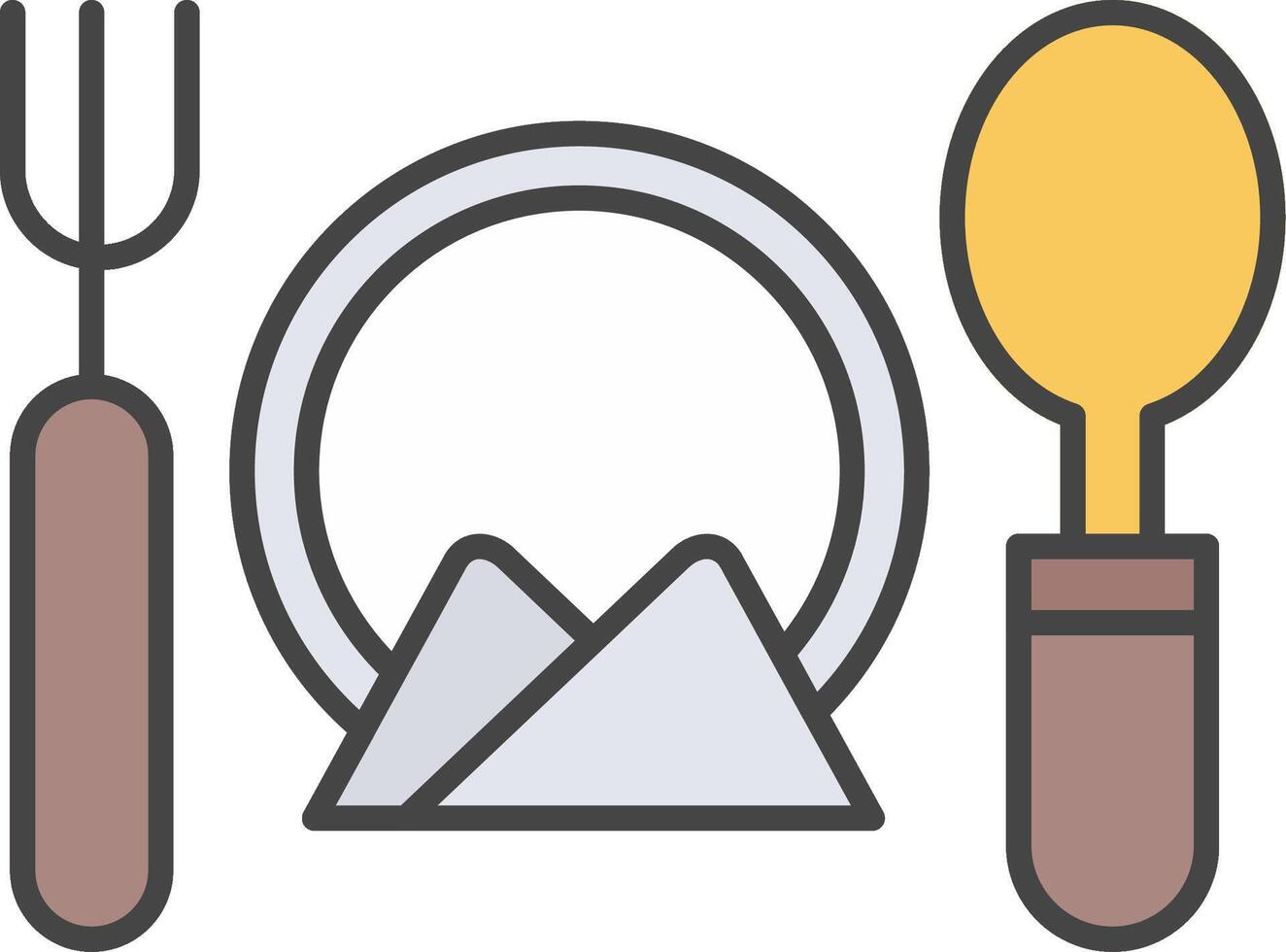 Cutlery Line Filled Light Icon vector