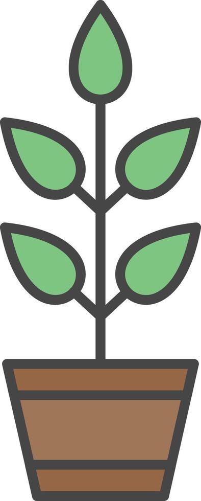 Plant Line Filled Light Icon vector