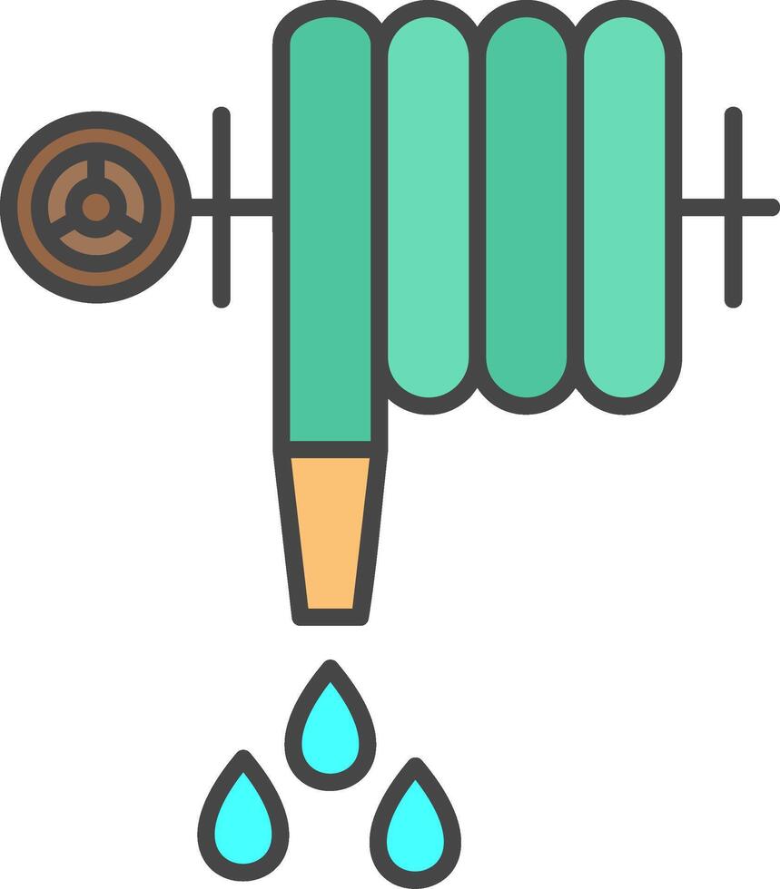 Water Hose Line Filled Light Icon vector