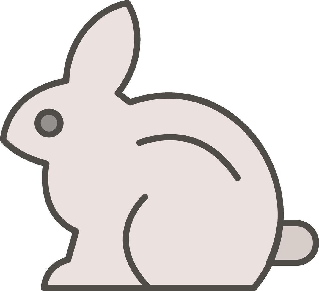 Rabbit Line Filled Light Icon vector