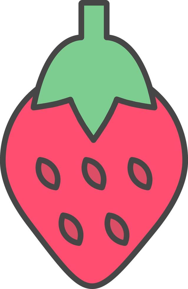 Strawberry Line Filled Light Icon vector