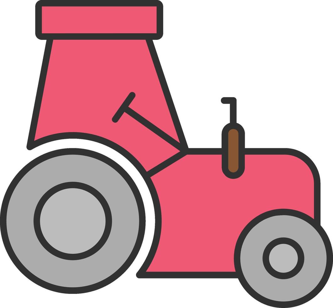 tractor línea lleno ligero icono vector