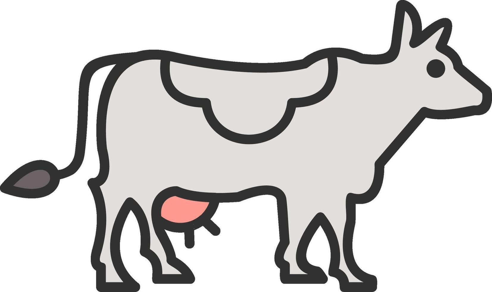 vaca línea lleno ligero icono vector