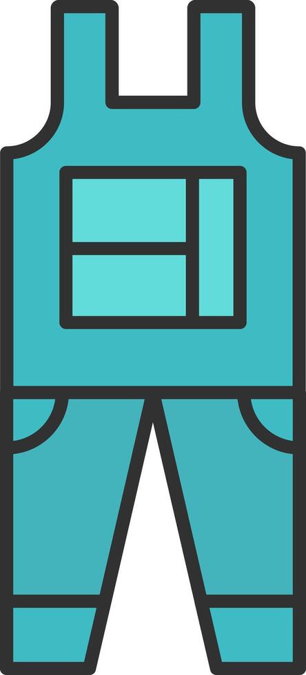 Overalls Line Filled Light Icon vector