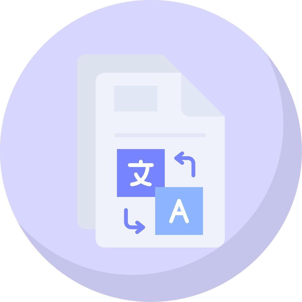 Translate Glyph Flat Bubble Icon vector