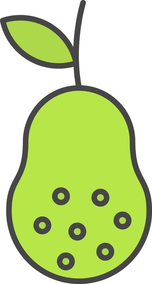 Pear Line Filled Light Icon vector