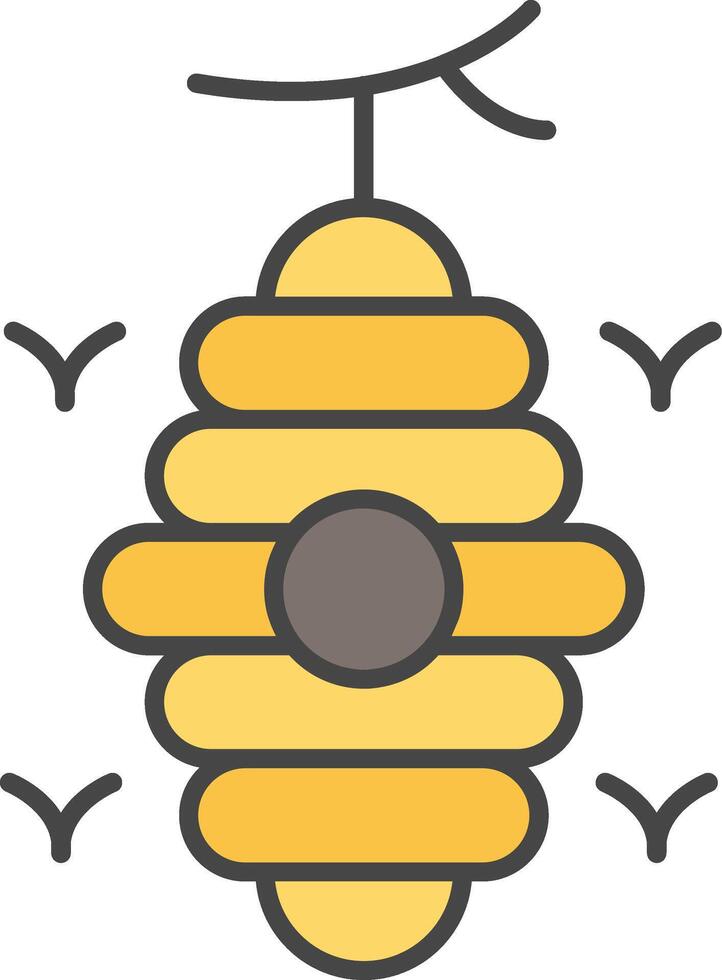 Beehive Line Filled Light Icon vector