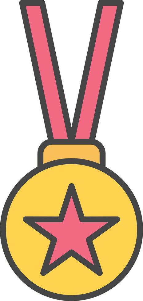 Medal Line Filled Light Icon vector