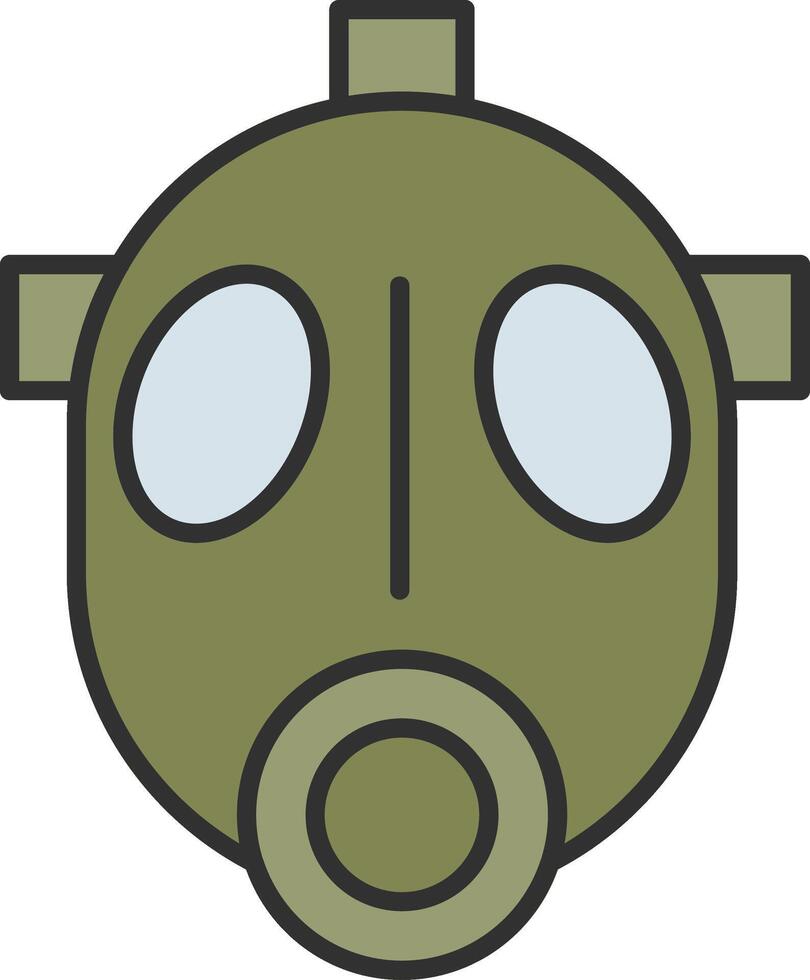 Gas Mask Line Filled Light Icon vector