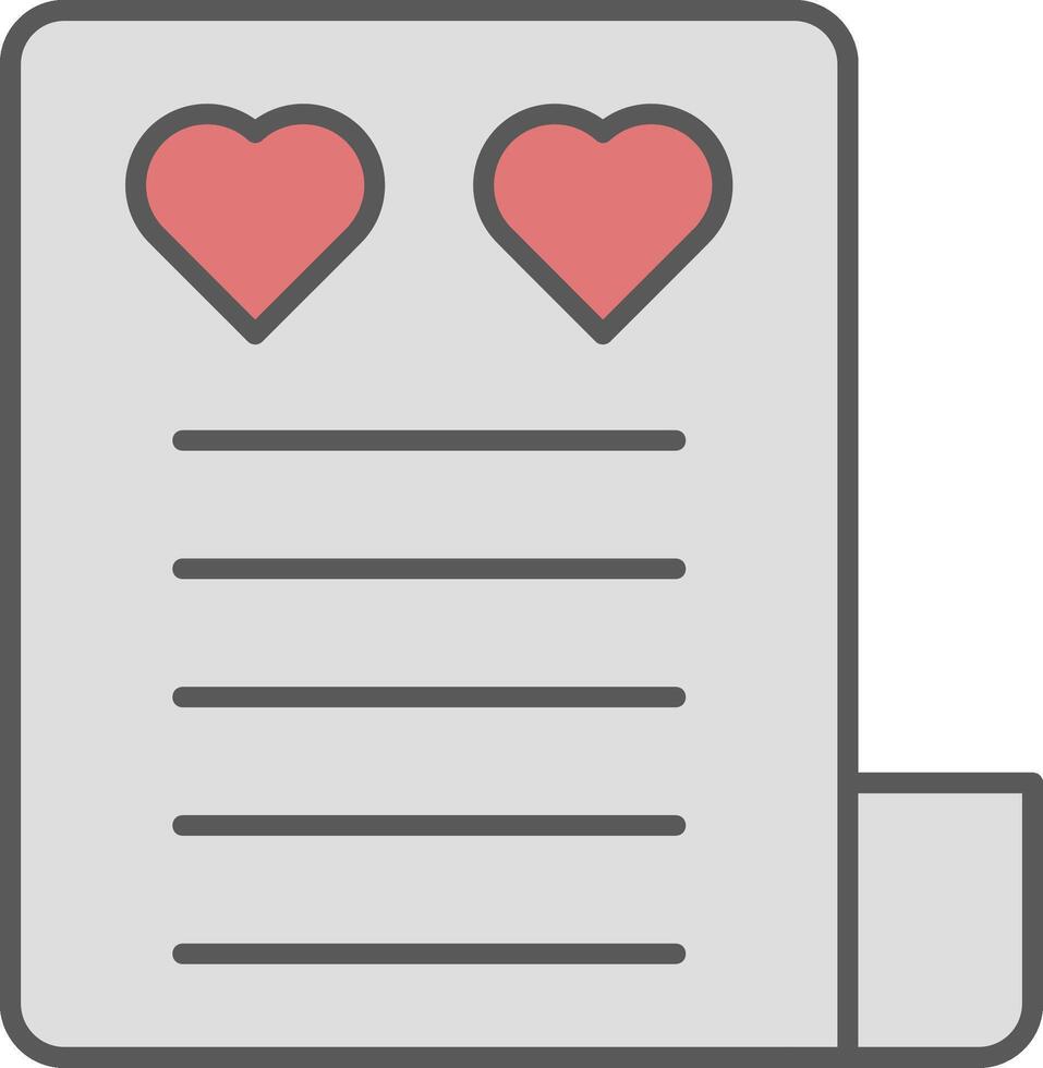 Love Letter Line Filled Light Icon vector