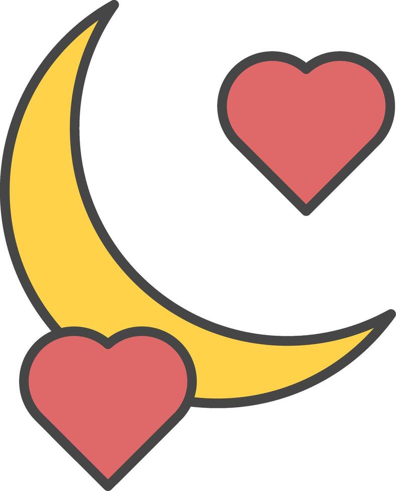 Honey Moon Line Filled Light Icon vector