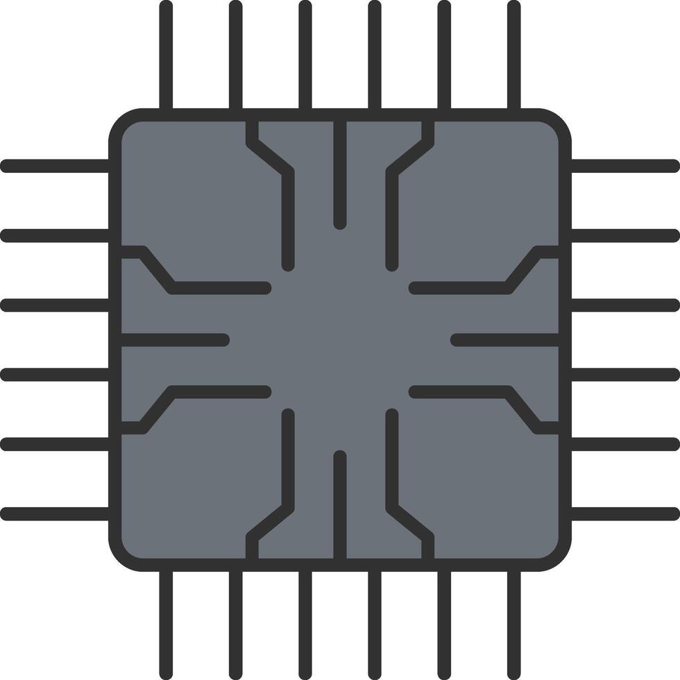 Chip Line Filled Light Icon vector