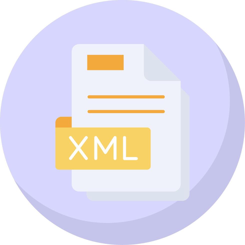 Xml Glyph Flat Bubble Icon vector